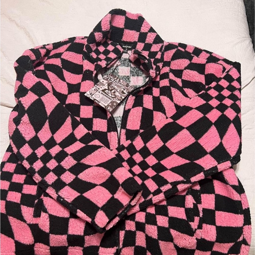 New with tags Dolls Kill fleece checkered jacket